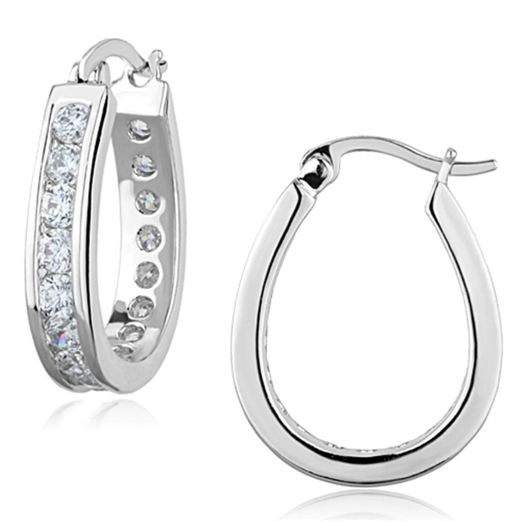Brass CZ Channel Set Huggie Hoop Earrings | The Stainless Jewelry