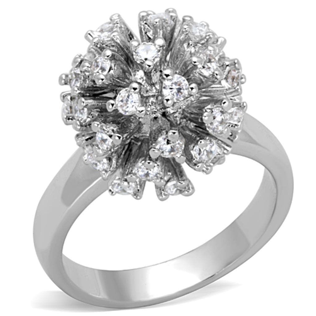 Brass CZ Round Starburst Cluster Cocktail Ring