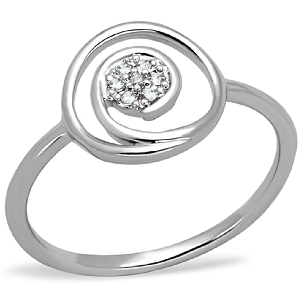 Brass CZ Oval Cluster Spiral Ring | The Stainless Jewelry