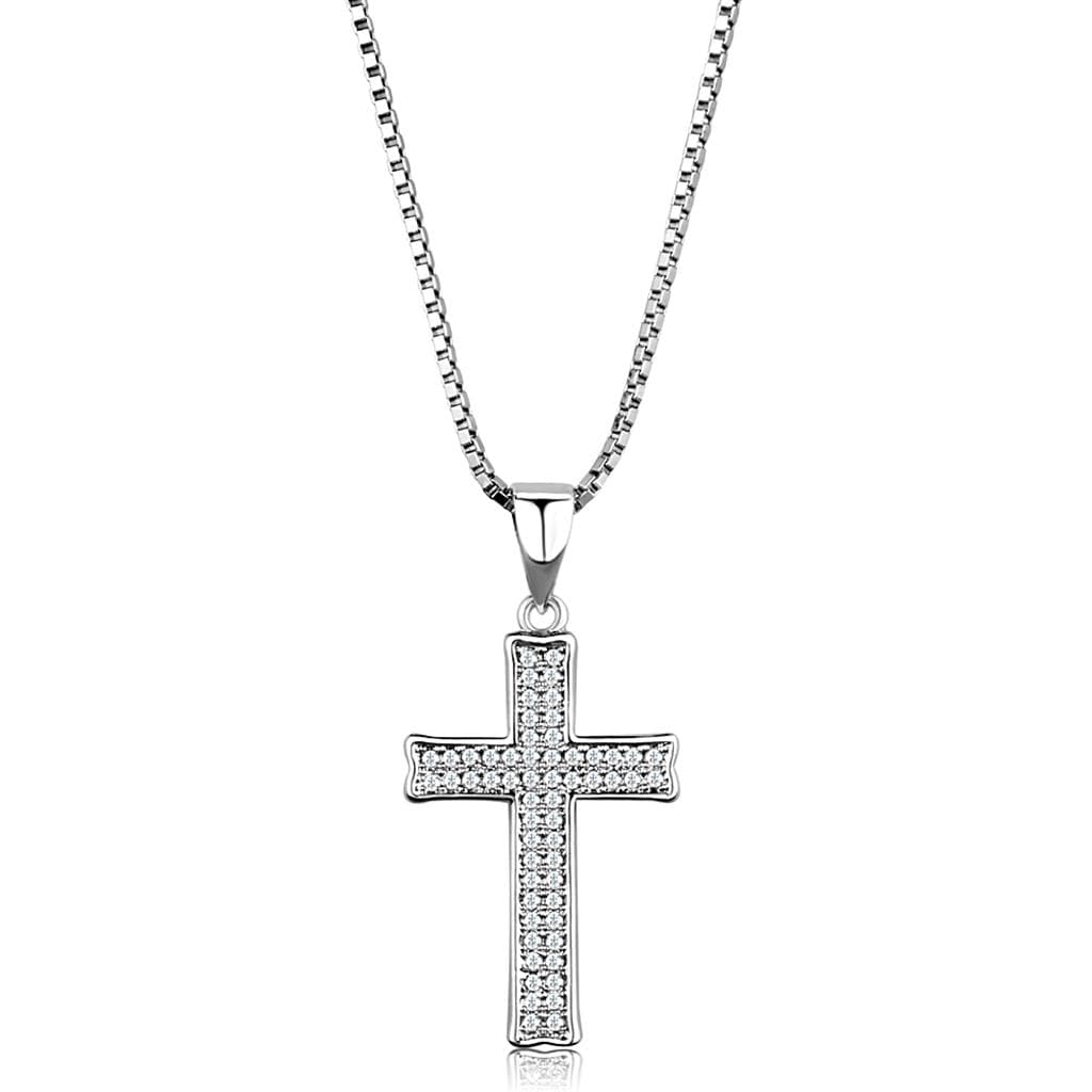 Brass CZ Pave Cross Bar Pendant | The Stainless Jewelry