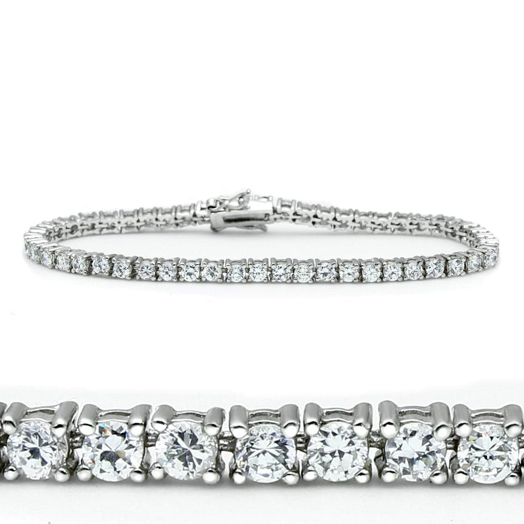 Brass CZ Princess Channel Tennis Bracelet | The Stainless Jewelry