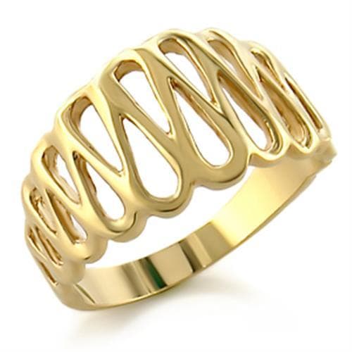 Brass Gold Open Wave Wide Band Ring | The Stainless Jewelry