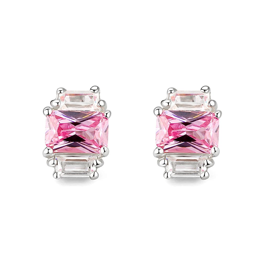 Sterling Silver Clear CZ Studs Earrings | The Stainless Jewelry
