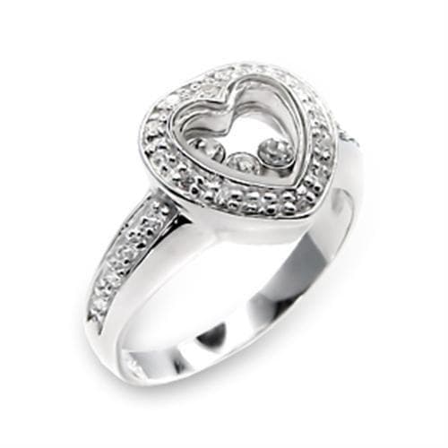 Sterling Silver CZ Open Heart Pave Cocktail Ring