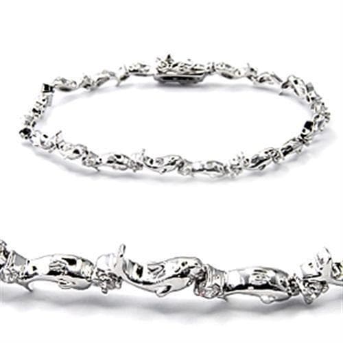 Brass Silver Panther Cat Link Bracelet | The Stainless Jewelry