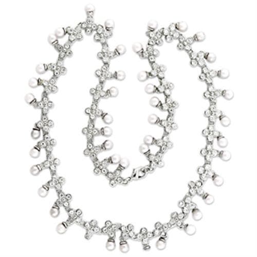 Brass CZ Round Bubble Fringe Statement Necklace
