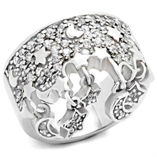 Sterling Silver CZ Pave Butterfly Flower Openwork Dome Ring