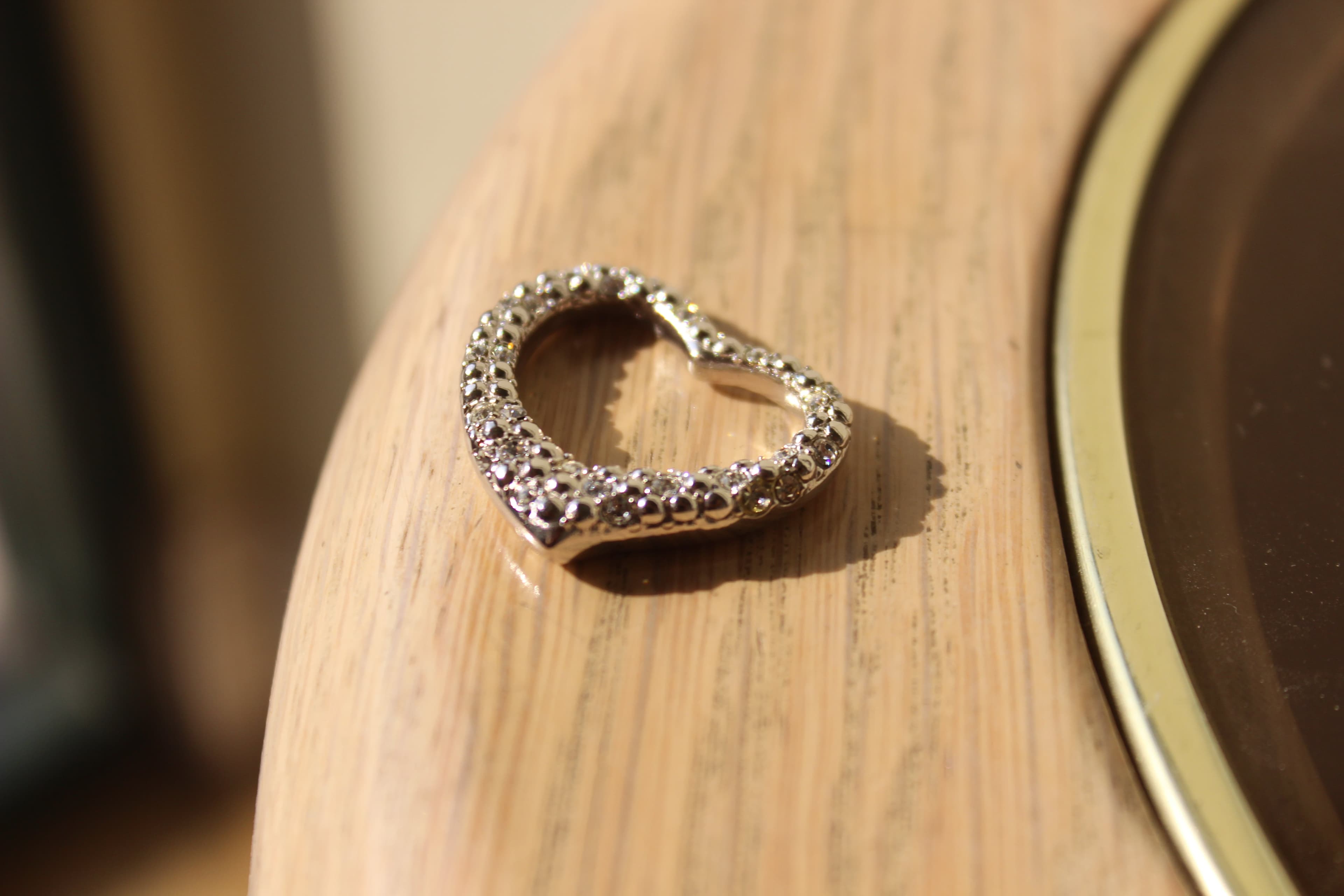 Sterling Silver Marcasite Open Heart Pendant