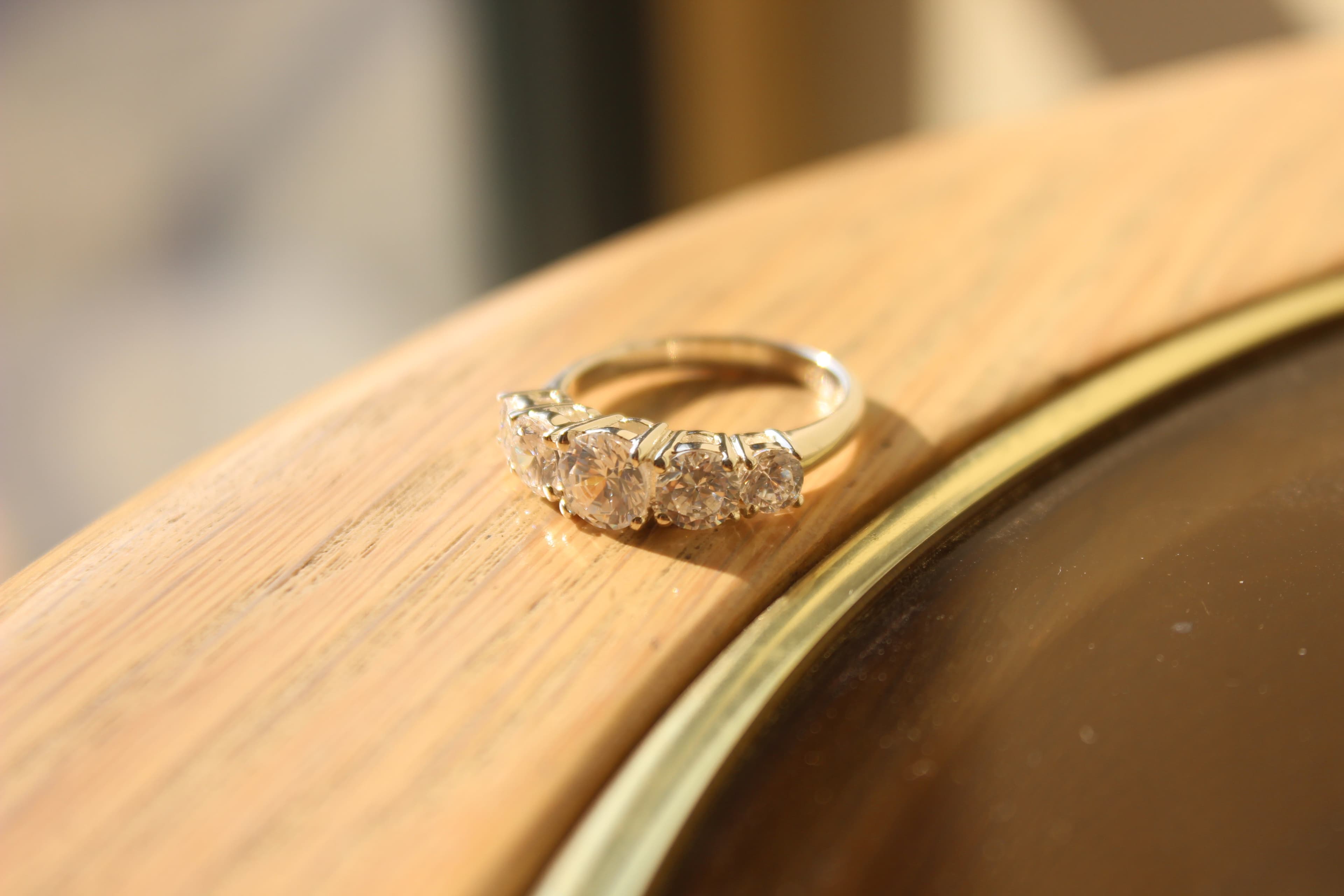 Sterling Silver Gold CZ Round Halo Eternity Band Ring