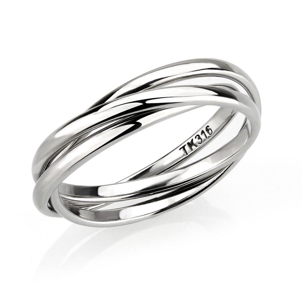 Stainless Steel Silver Polished Triple Interlocking Rolling Band