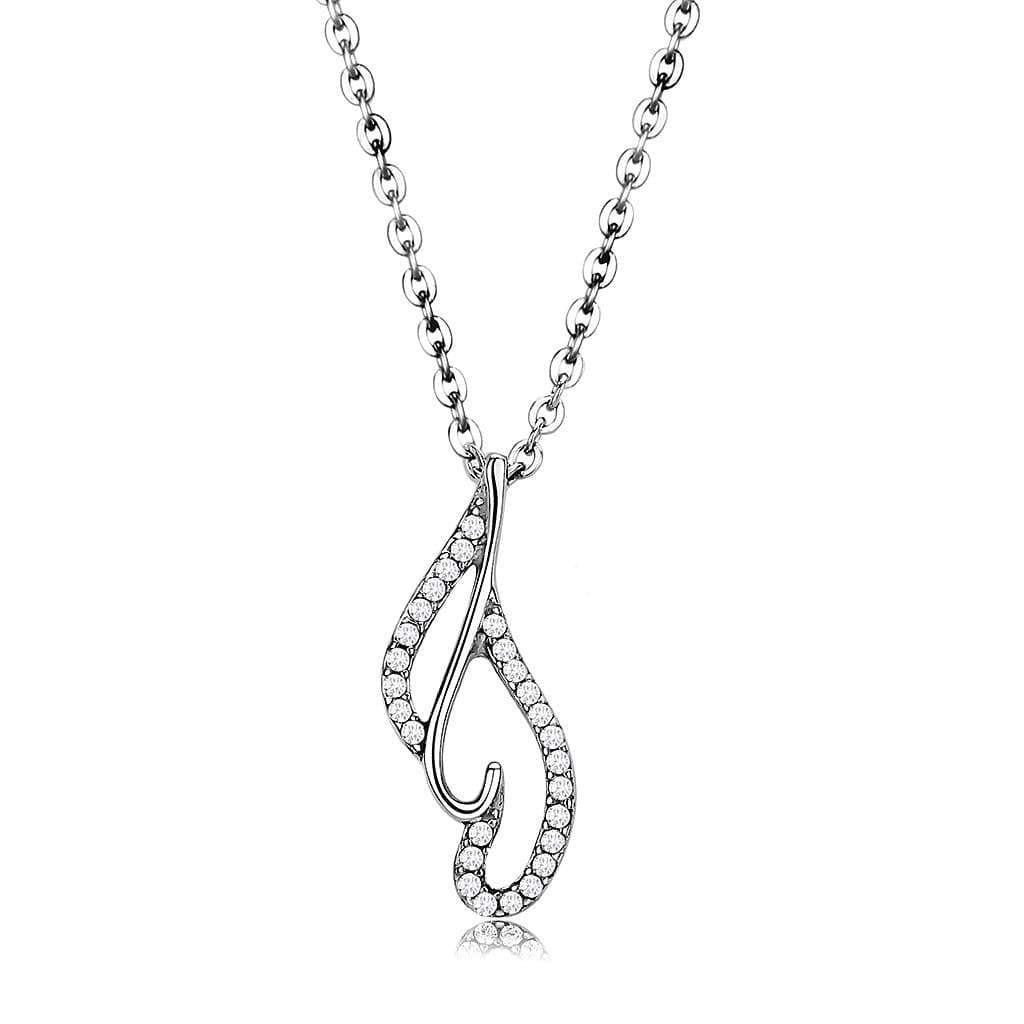 Stainless Steel CZ Pave Infinity Loop Pendant Chain Pendant
