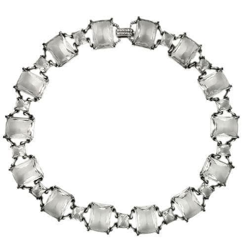 Brass CZ Round Prong Tennis Bracelet Necklace