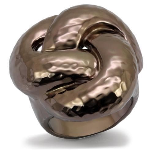 Brass Chocolate Polished Knot Dome Cocktail Ring