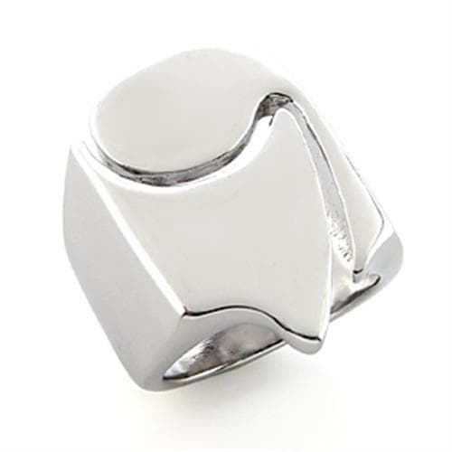 Brass Silver Polished Geometric Faceted Wide Cocktail Ring