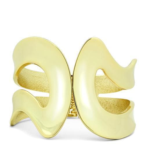 Brass Gold Polished Wave Cutout Wide Cuff Bracelet