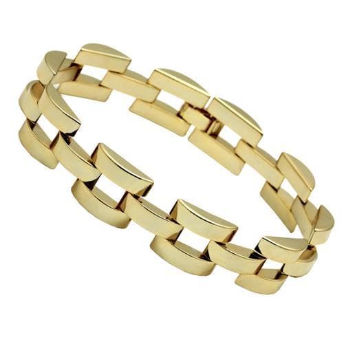Brass Gold Polished Wide Panther Link Bracelet