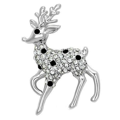 Brass Silver Crystal Pave Deer Fawn Ring | The Stainless Jewelry