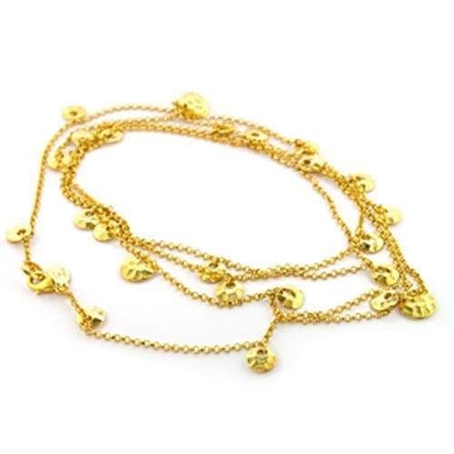Brass Gold Pearl Trio Station Chain Bracelet Necklace