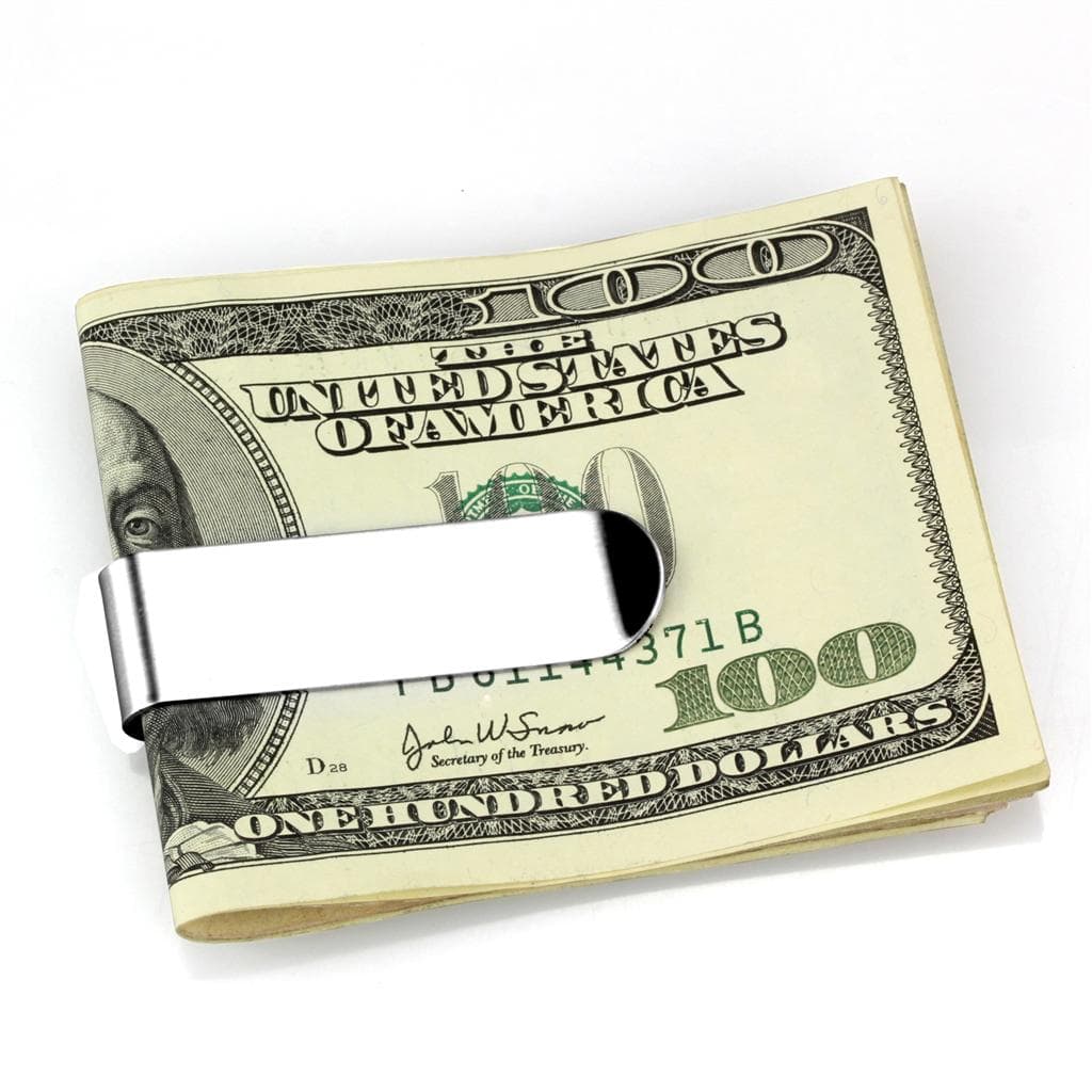 Stainless Steel Silver Polished Plain Money Clip