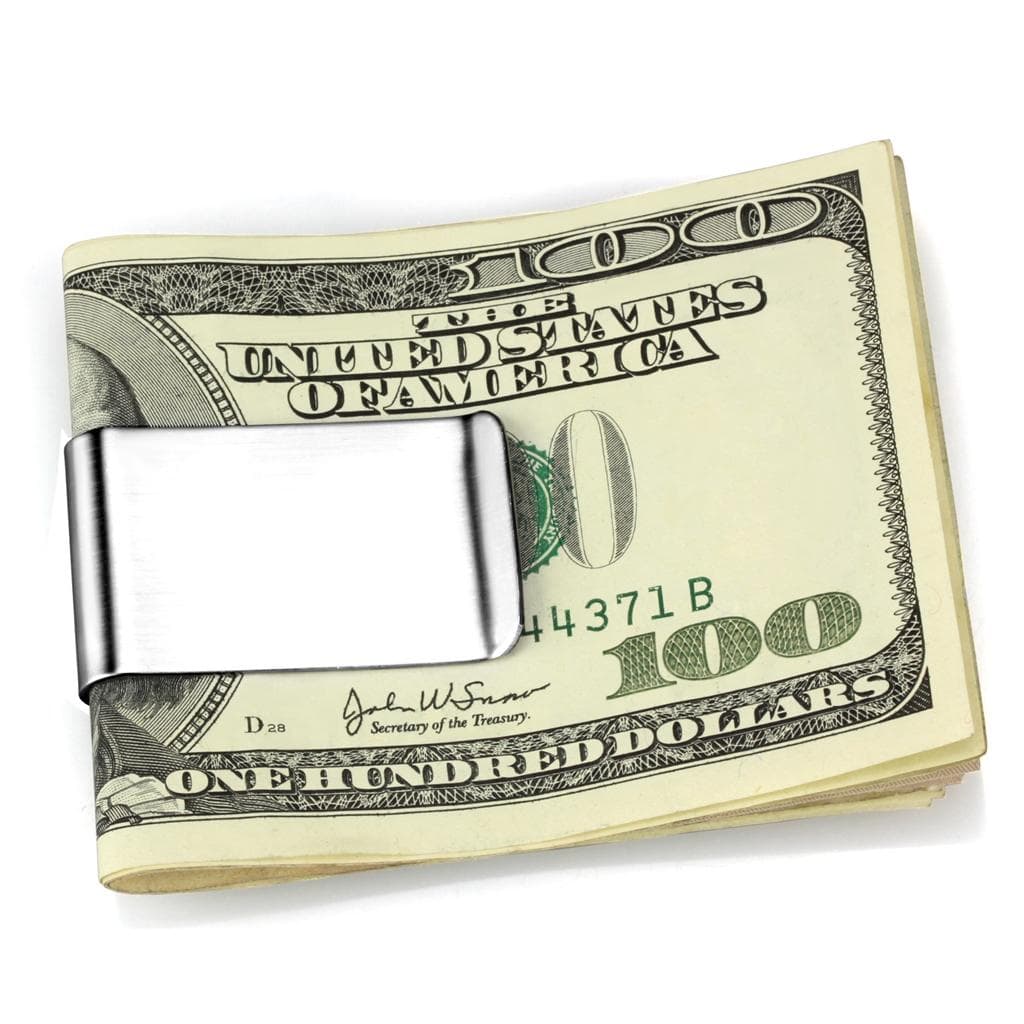 Stainless Steel Silver Polished Plain Money Clip Ring