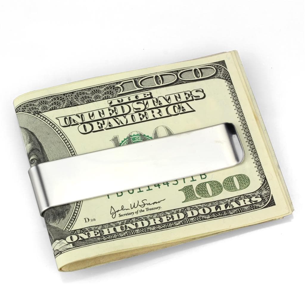 Stainless Steel Silver Polished Wide Money Clip
