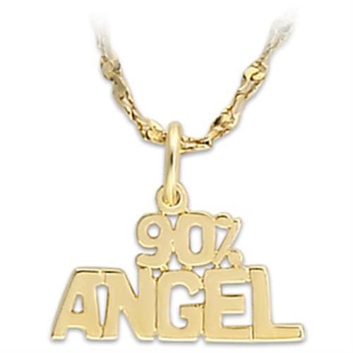 Brass Gold 90% Angel Word Letter Pendant Necklace
