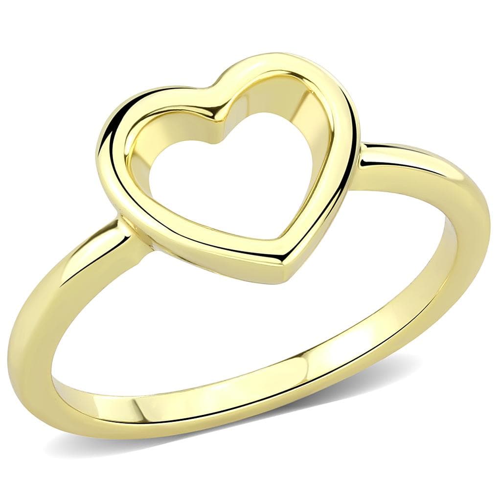 Brass Gold Open Heart Outline Ring | The Stainless Jewelry