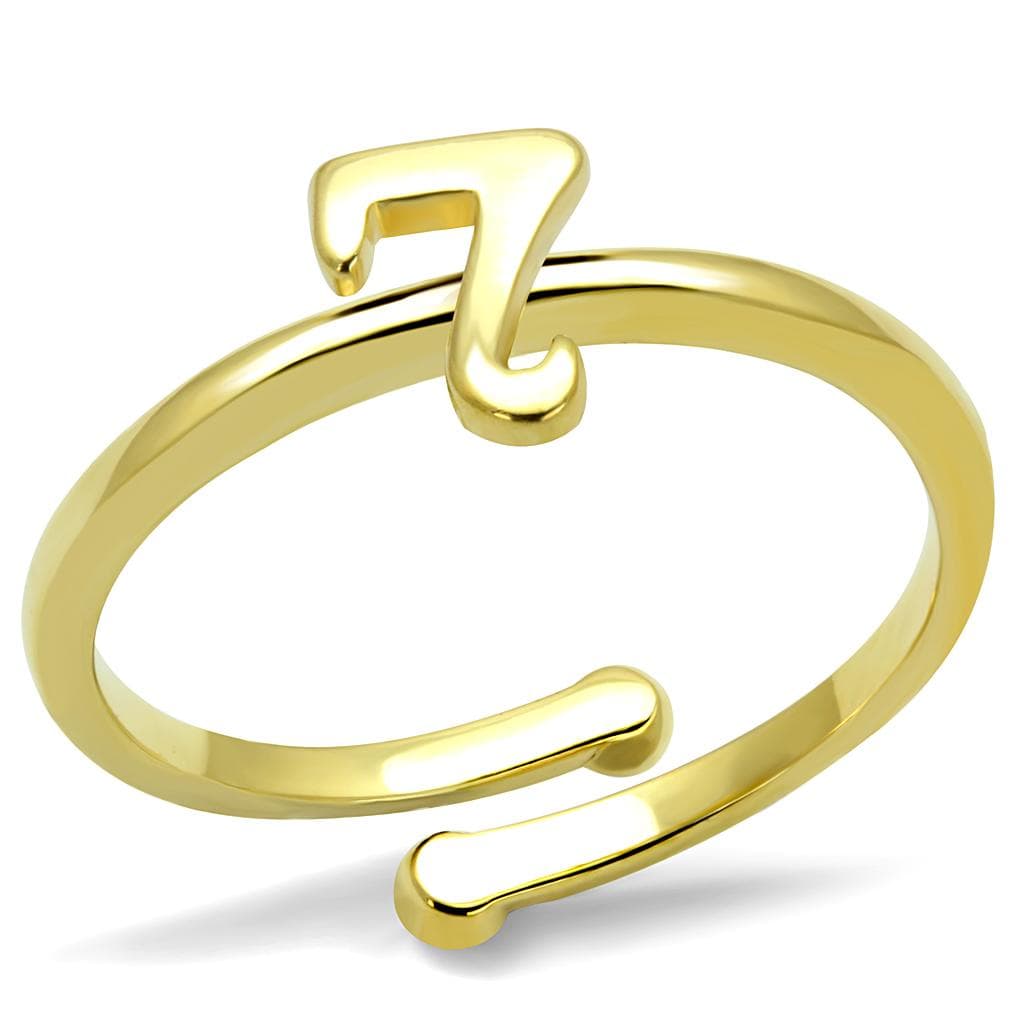 Brass Gold Script Letter T Initial Toe Ring