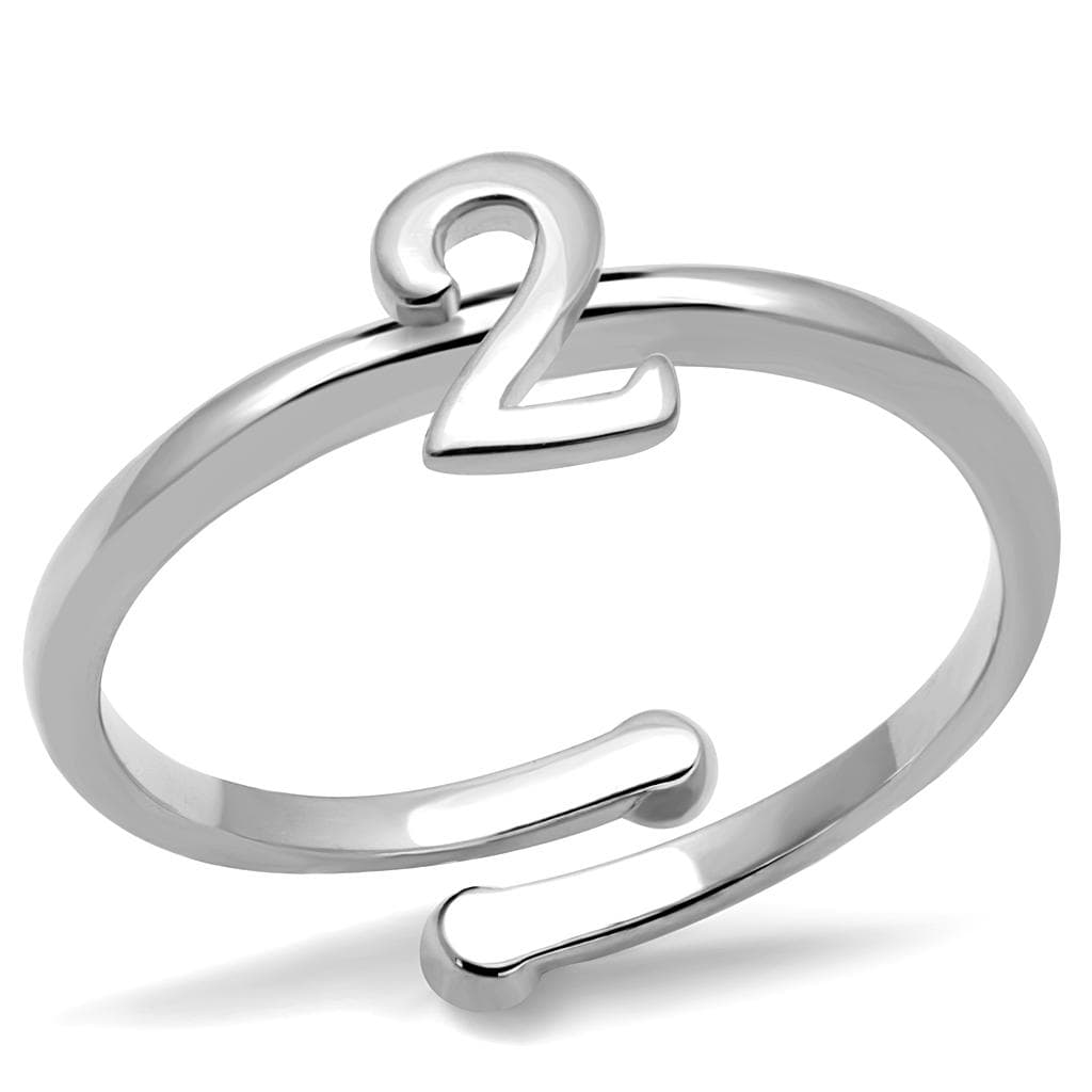 Brass Silver Script Number 2 Toe Ring | The Stainless Jewelry