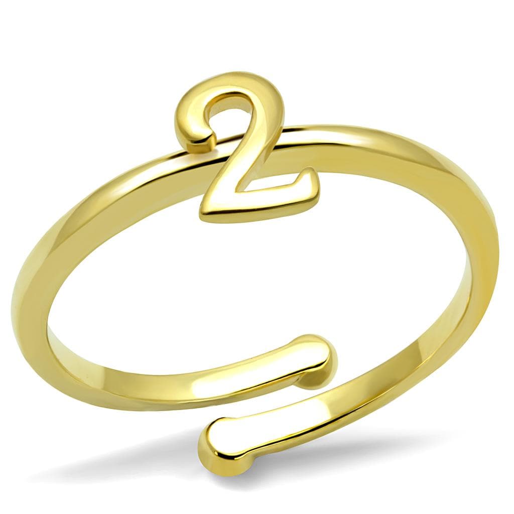 Brass Gold Script Number 2 Toe Ring | The Stainless Jewelry