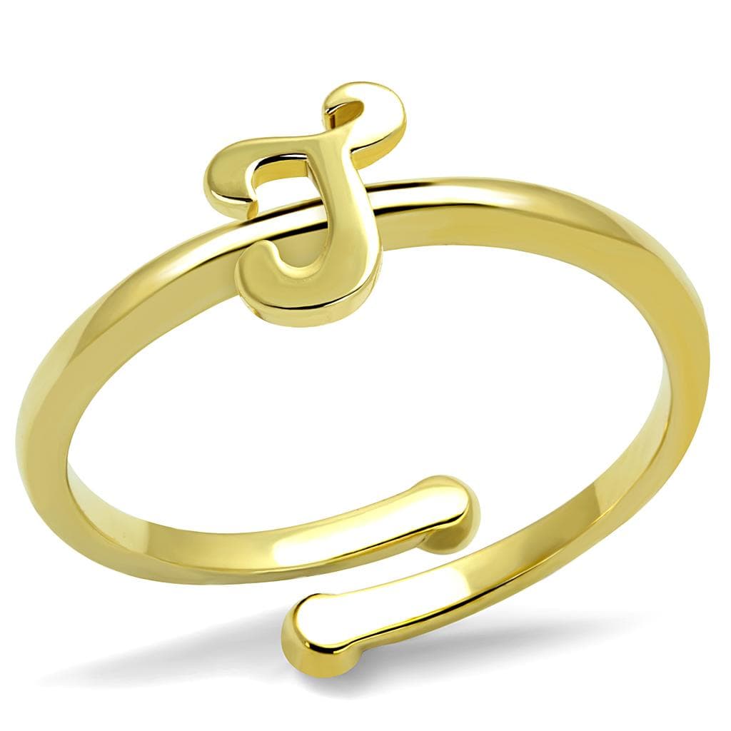 Brass Gold Script Letter J Initial Toe Ring