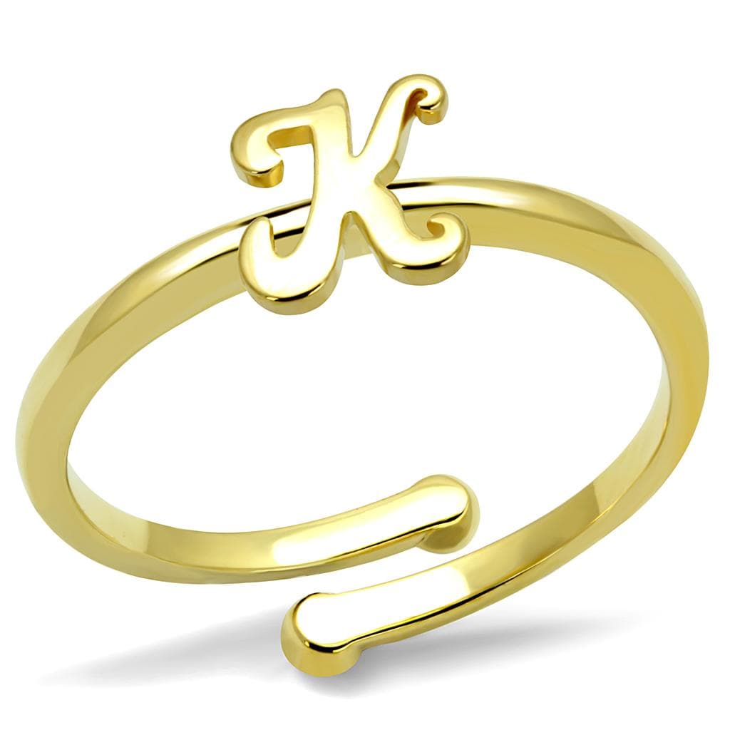 Brass Gold Script Letter K Initial Toe Ring