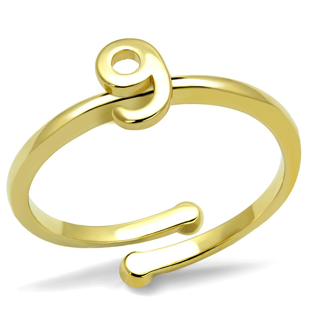 Brass Gold Script Number 9 Toe Ring LO4038