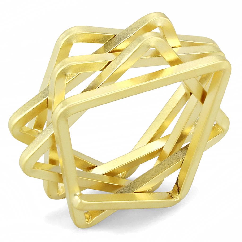Brass Gold Geometric Cage Ring | The Stainless Jewelry