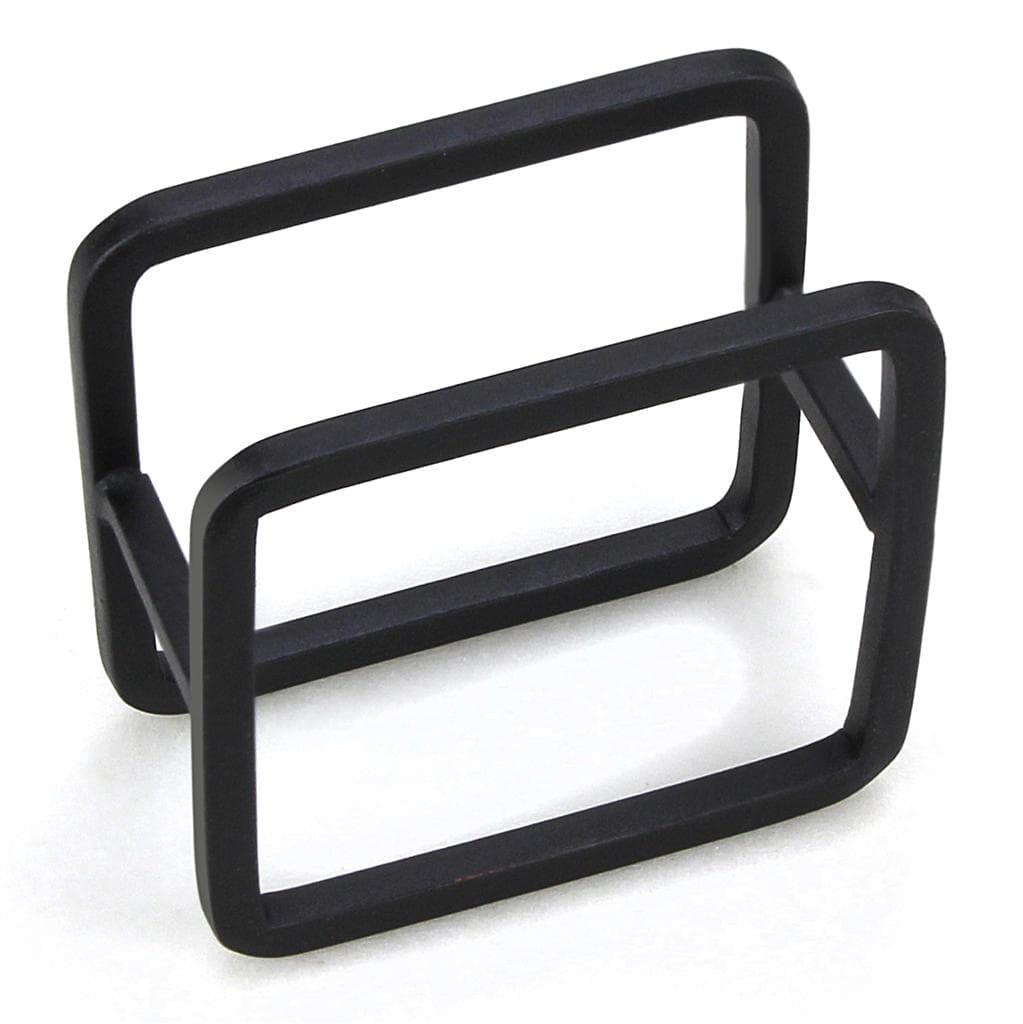 Brass Black IP Geometric Rectangle Open Ring