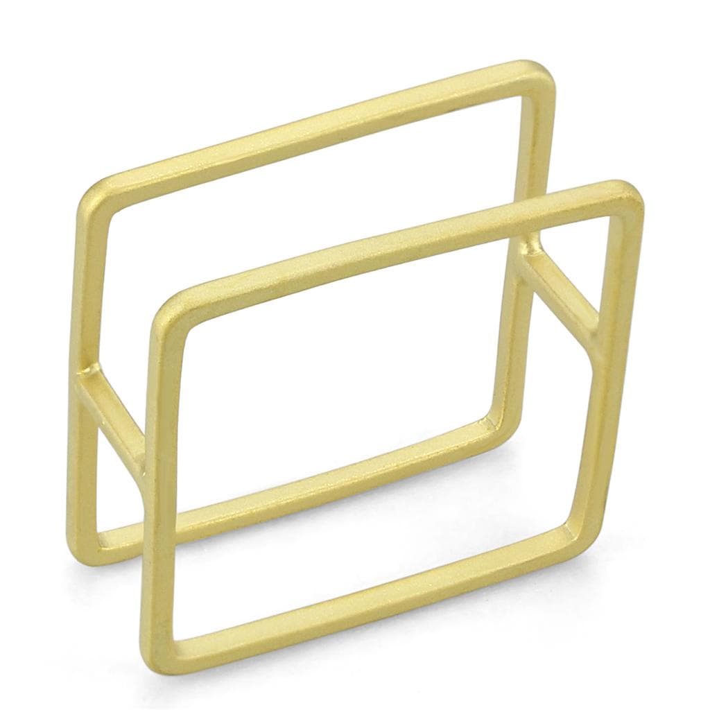 Brass Gold Geometric Double Square Open Ring