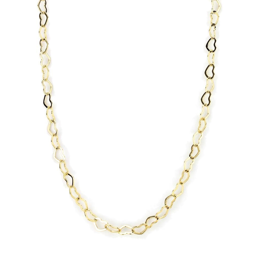 Brass Gold Heart Link Chain Necklace | The Stainless Jewelry