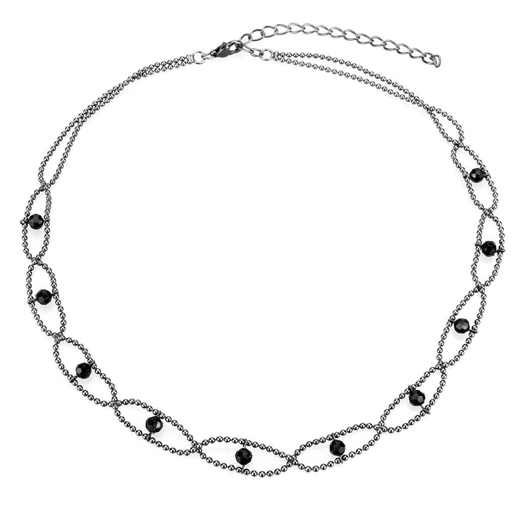 Brass Silver Oval Link Chain Choker Necklace