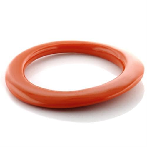 Stainless Steel Orange Resin Bangle Bracelet