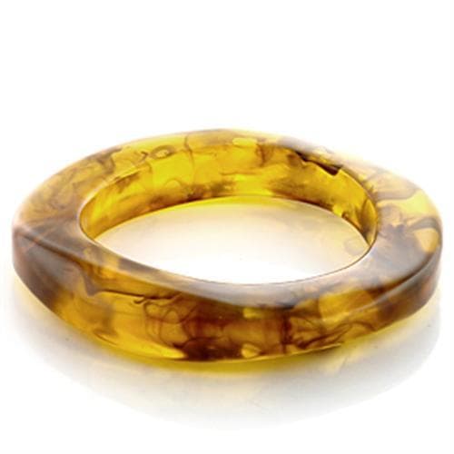Stainless Steel Amber Resin Marbled Bangle Bracelet