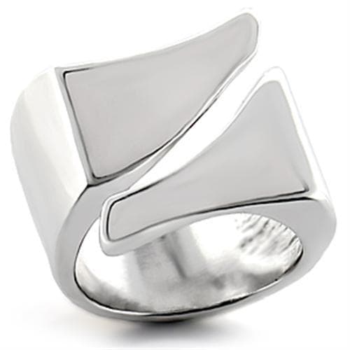 Brass Silver Polished Sculptural Bypass Ring