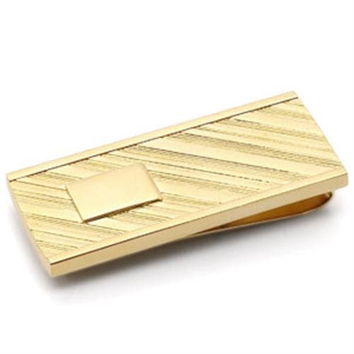 Brass Gold Diagonal Stripe Money Clip | The Stainless Jewelry
