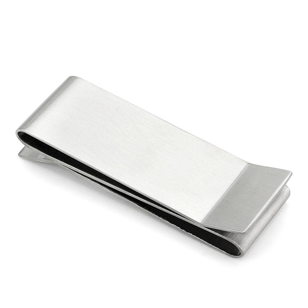 Stainless Steel Silver Polished Plain Money Clip LO877