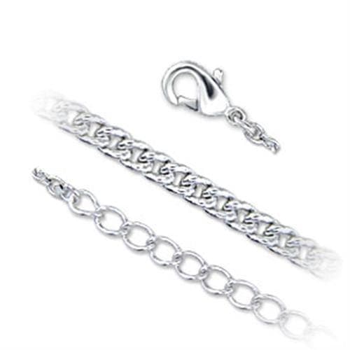 Brass Silver Plain Link Chain Bracelet | The Stainless Jewelry