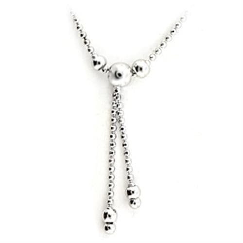 Brass Silver Ball Lariat Y Chain Necklace | The Stainless Jewelry