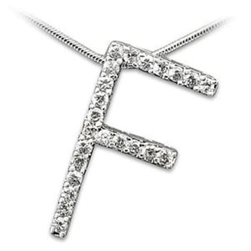 Sterling Silver Letter F Initial Pendant | The Stainless Jewelry