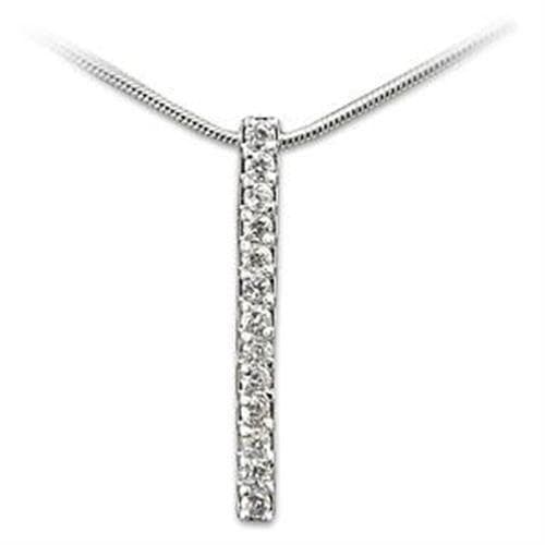 Sterling Silver CZ Letter I Initial Pendant Necklace