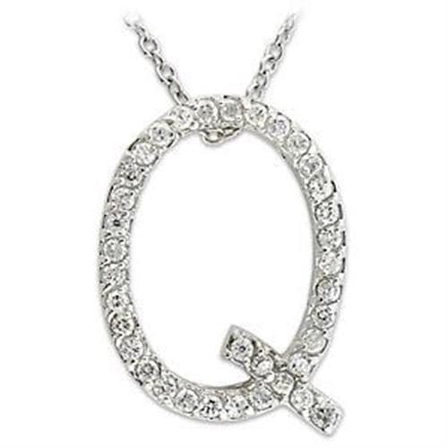 Sterling Silver Letter Q Initial Pendant | The Stainless Jewelry
