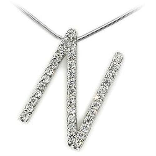 Sterling Silver Letter N Initial Pendant | The Stainless Jewelry