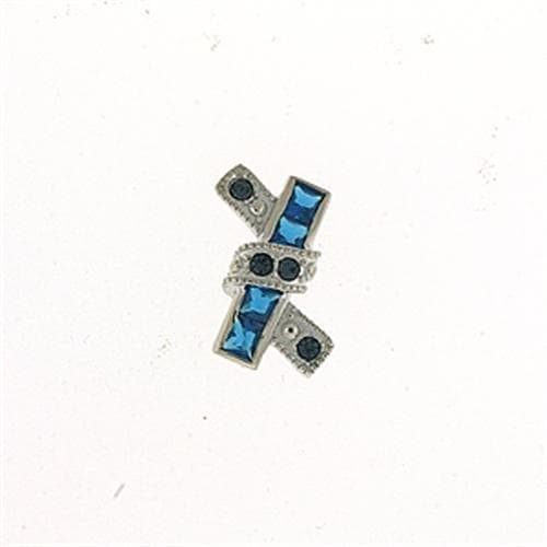 Sterling Silver Blue Sapphire CZ Cross Pendant